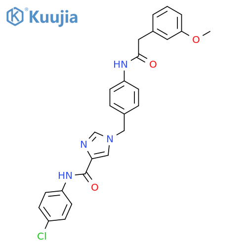 N-(4-chlorophenyl)-1-({4-2-(3-methoxyphenyl)acetamidophenyl}methyl)-1H-imidazole-4-carboxamide structure