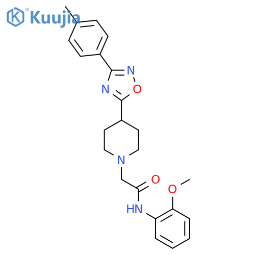 N-(2-methoxyphenyl)-2-{4-3-(4-methylphenyl)-1,2,4-oxadiazol-5-ylpiperidin-1-yl}acetamide structure
