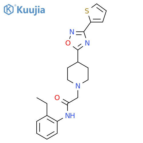 N-(2-ethylphenyl)-2-{4-3-(thiophen-2-yl)-1,2,4-oxadiazol-5-ylpiperidin-1-yl}acetamide structure
