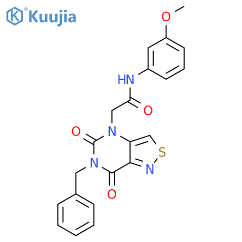 2-{6-benzyl-5,7-dioxo-4H,5H,6H,7H-1,2thiazolo4,3-dpyrimidin-4-yl}-N-(3-methoxyphenyl)acetamide structure