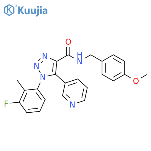 1-(3-fluoro-2-methylphenyl)-N-[(4-methoxyphenyl)methyl]-5-(pyridin-3-yl)-1H-1,2,3-triazole-4-carboxamide structure