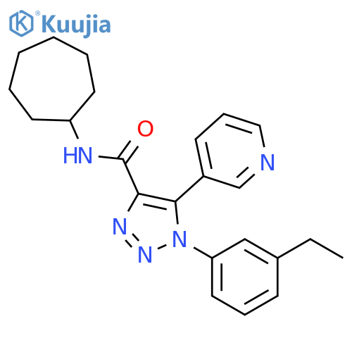 N-cycloheptyl-1-(3-ethylphenyl)-5-(pyridin-3-yl)-1H-1,2,3-triazole-4-carboxamide structure