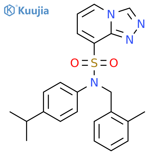 N-(2-methylphenyl)methyl-N-4-(propan-2-yl)phenyl-1,2,4triazolo4,3-apyridine-8-sulfonamide structure