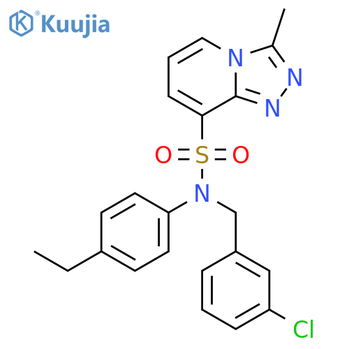 N-(3-chlorophenyl)methyl-N-(4-ethylphenyl)-3-methyl-1,2,4triazolo4,3-apyridine-8-sulfonamide structure
