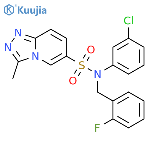 N-(3-chlorophenyl)-N-(2-fluorophenyl)methyl-3-methyl-1,2,4triazolo4,3-apyridine-6-sulfonamide structure