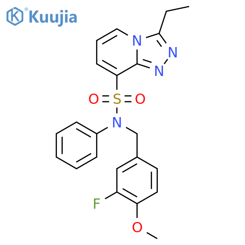 3-ethyl-N-(3-fluoro-4-methoxyphenyl)methyl-N-phenyl-1,2,4triazolo4,3-apyridine-8-sulfonamide structure