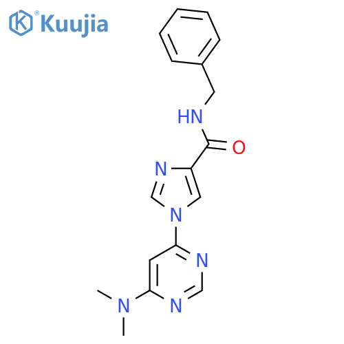N-benzyl-1-6-(dimethylamino)pyrimidin-4-yl-1H-imidazole-4-carboxamide structure