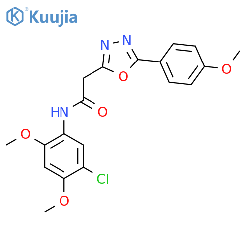 N-(5-chloro-2,4-dimethoxyphenyl)-2-5-(4-methoxyphenyl)-1,3,4-oxadiazol-2-ylacetamide structure