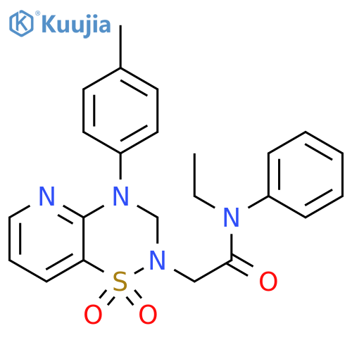 N-ethyl-2-4-(4-methylphenyl)-1,1-dioxo-2H,3H,4H-1lambda6-pyrido2,3-e1,2,4thiadiazin-2-yl-N-phenylacetamide structure