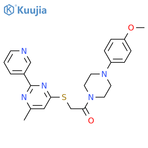 1-[4-(4-methoxyphenyl)piperazin-1-yl]-2-{[6-methyl-2-(pyridin-3-yl)pyrimidin-4-yl]sulfanyl}ethan-1-one structure