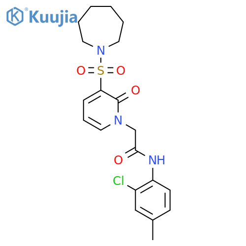 2-3-(azepane-1-sulfonyl)-2-oxo-1,2-dihydropyridin-1-yl-N-(2-chloro-4-methylphenyl)acetamide structure