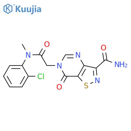 6-({(2-chlorophenyl)methylcarbamoyl}methyl)-7-oxo-6H,7H-1,2thiazolo4,5-dpyrimidine-3-carboxamide structure