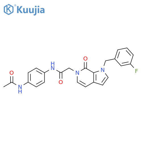 N-(4-acetamidophenyl)-2-{1-(3-fluorophenyl)methyl-7-oxo-1H,6H,7H-pyrrolo2,3-cpyridin-6-yl}acetamide structure
