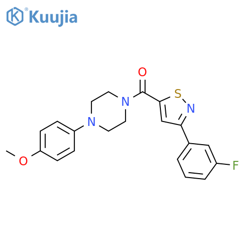 1-3-(3-fluorophenyl)-1,2-thiazole-5-carbonyl-4-(4-methoxyphenyl)piperazine structure