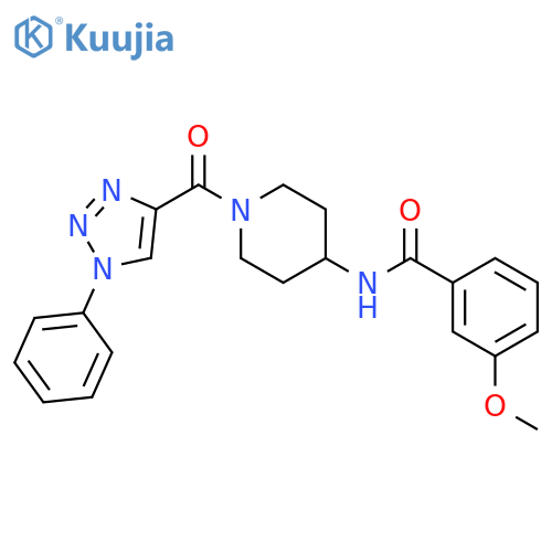 3-methoxy-N-1-(1-phenyl-1H-1,2,3-triazole-4-carbonyl)piperidin-4-ylbenzamide structure
