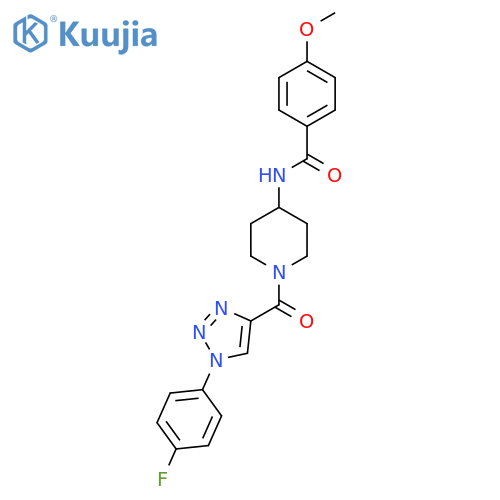 N-{1-[1-(4-fluorophenyl)-1H-1,2,3-triazole-4-carbonyl]piperidin-4-yl}-4-methoxybenzamide structure