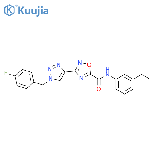 N-(3-ethylphenyl)-3-{1-[(4-fluorophenyl)methyl]-1H-1,2,3-triazol-4-yl}-1,2,4-oxadiazole-5-carboxamide structure