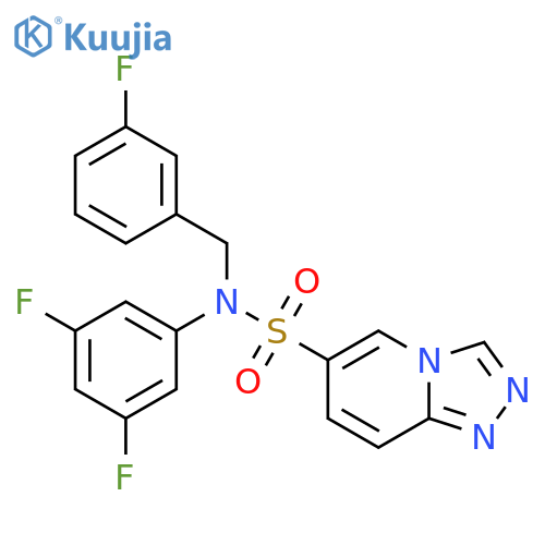 N-(3,5-difluorophenyl)-N-(3-fluorophenyl)methyl-1,2,4triazolo4,3-apyridine-6-sulfonamide structure