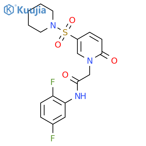 N-(2,5-difluorophenyl)-2-[2-oxo-5-(piperidine-1-sulfonyl)-1,2-dihydropyridin-1-yl]acetamide structure