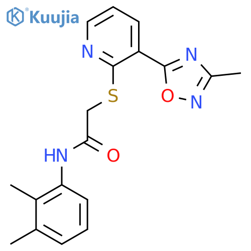N-(2,3-dimethylphenyl)-2-{3-(3-methyl-1,2,4-oxadiazol-5-yl)pyridin-2-ylsulfanyl}acetamide structure