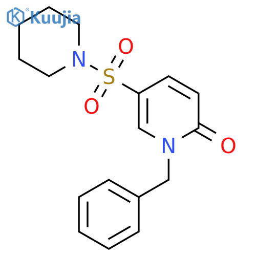 1-benzyl-5-(piperidine-1-sulfonyl)-1,2-dihydropyridin-2-one structure