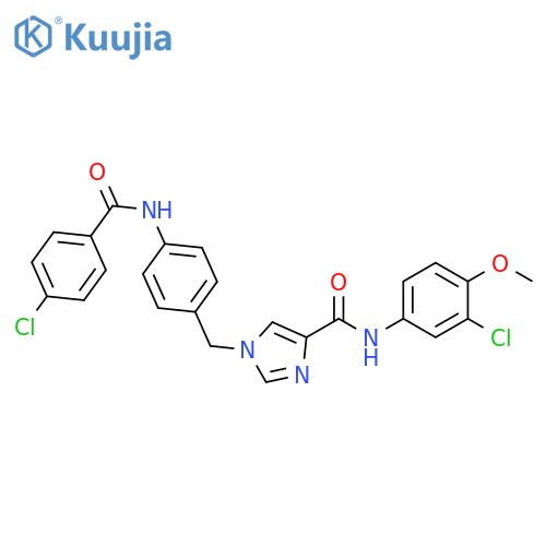 N-(3-chloro-4-methoxyphenyl)-1-{[4-(4-chlorobenzamido)phenyl]methyl}-1H-imidazole-4-carboxamide structure