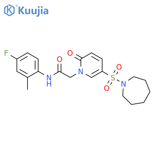 2-[5-(azepane-1-sulfonyl)-2-oxo-1,2-dihydropyridin-1-yl]-N-(4-fluoro-2-methylphenyl)acetamide structure