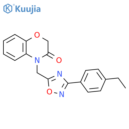 4-{3-(4-ethylphenyl)-1,2,4-oxadiazol-5-ylmethyl}-3,4-dihydro-2H-1,4-benzoxazin-3-one structure