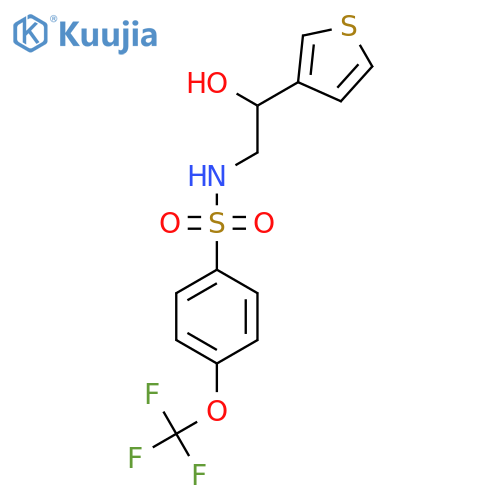 N-2-hydroxy-2-(thiophen-3-yl)ethyl-4-(trifluoromethoxy)benzene-1-sulfonamide structure