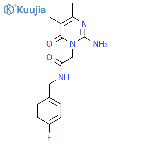 2-(2-amino-4,5-dimethyl-6-oxo-1,6-dihydropyrimidin-1-yl)-N-(4-fluorophenyl)methylacetamide structure