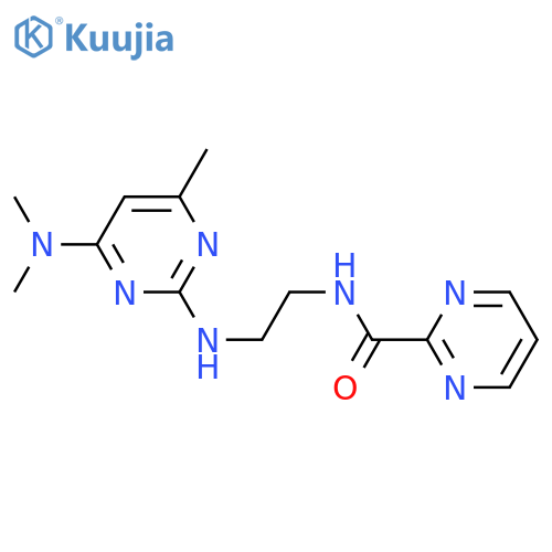 N-(2-{4-(dimethylamino)-6-methylpyrimidin-2-ylamino}ethyl)pyrimidine-2-carboxamide structure