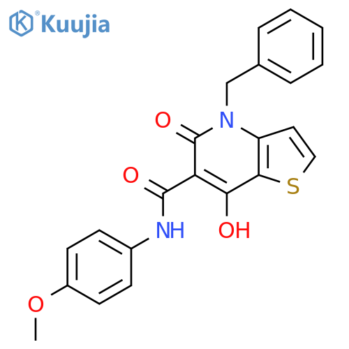 4-benzyl-7-hydroxy-N-(4-methoxyphenyl)-5-oxo-4H,5H-thieno3,2-bpyridine-6-carboxamide structure