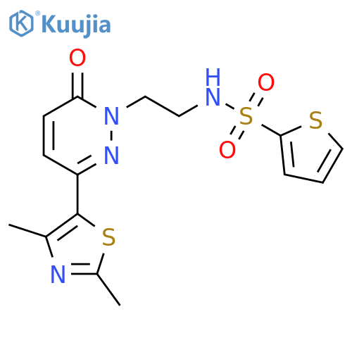 N-{2-3-(2,4-dimethyl-1,3-thiazol-5-yl)-6-oxo-1,6-dihydropyridazin-1-ylethyl}thiophene-2-sulfonamide structure