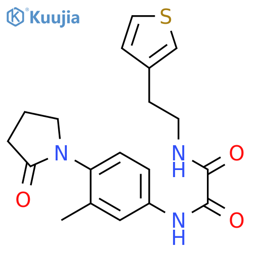 N'-3-methyl-4-(2-oxopyrrolidin-1-yl)phenyl-N-2-(thiophen-3-yl)ethylethanediamide structure