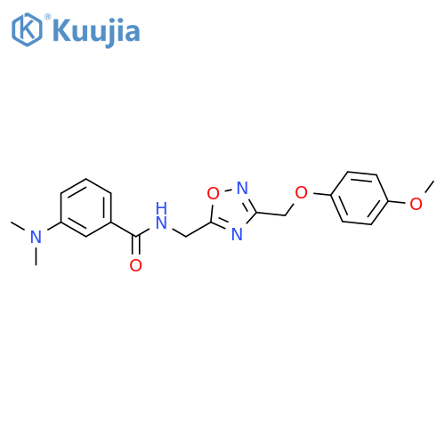 3-(dimethylamino)-N-({3-(4-methoxyphenoxy)methyl-1,2,4-oxadiazol-5-yl}methyl)benzamide structure