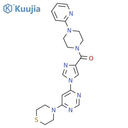 4-(6-{4-4-(pyridin-2-yl)piperazine-1-carbonyl-1H-imidazol-1-yl}pyrimidin-4-yl)thiomorpholine structure