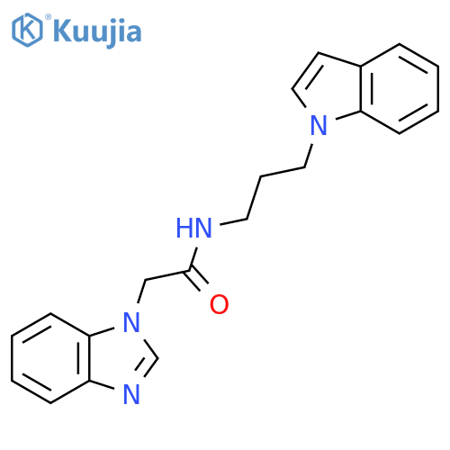 2-(1H-1,3-benzodiazol-1-yl)-N-[3-(1H-indol-1-yl)propyl]acetamide structure