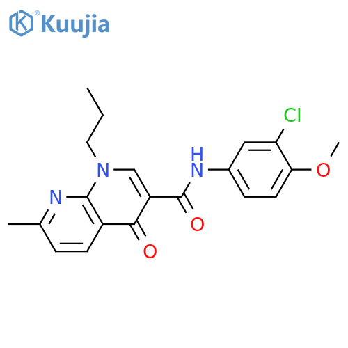 N-(3-chloro-4-methoxyphenyl)-7-methyl-4-oxo-1-propyl-1,4-dihydro-1,8-naphthyridine-3-carboxamide structure