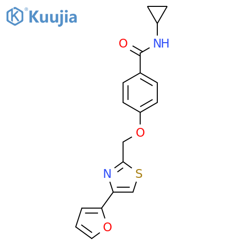 N-cyclopropyl-4-{4-(furan-2-yl)-1,3-thiazol-2-ylmethoxy}benzamide structure