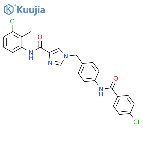 N-(3-chloro-2-methylphenyl)-1-{[4-(4-chlorobenzamido)phenyl]methyl}-1H-imidazole-4-carboxamide structure