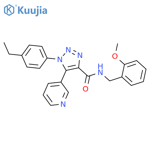 1-(4-ethylphenyl)-N-[(2-methoxyphenyl)methyl]-5-(pyridin-3-yl)-1H-1,2,3-triazole-4-carboxamide structure