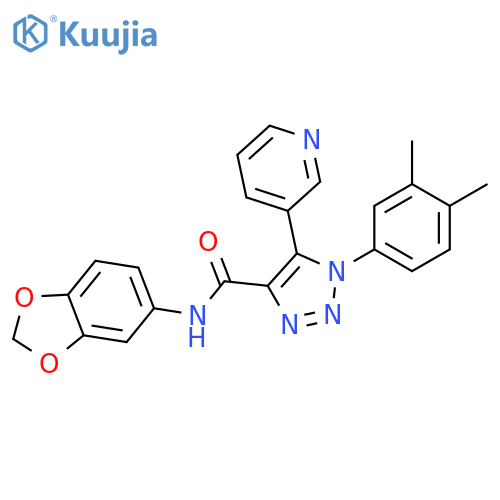 N-(2H-1,3-benzodioxol-5-yl)-1-(3,4-dimethylphenyl)-5-(pyridin-3-yl)-1H-1,2,3-triazole-4-carboxamide structure