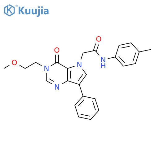2-[3-(2-methoxyethyl)-4-oxo-7-phenyl-3H,4H,5H-pyrrolo[3,2-d]pyrimidin-5-yl]-N-(4-methylphenyl)acetamide structure