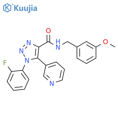 1-(2-fluorophenyl)-N-[(3-methoxyphenyl)methyl]-5-(pyridin-3-yl)-1H-1,2,3-triazole-4-carboxamide structure