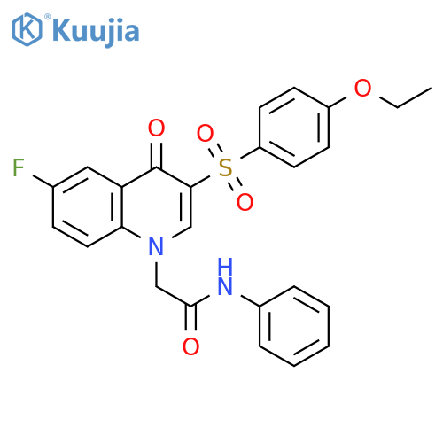 2-3-(4-ethoxybenzenesulfonyl)-6-fluoro-4-oxo-1,4-dihydroquinolin-1-yl-N-phenylacetamide structure