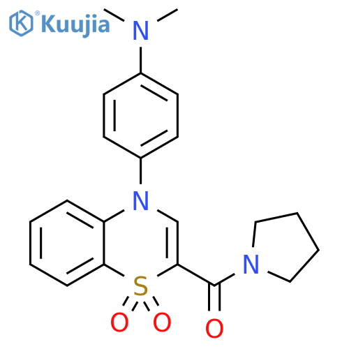 4-[4-(dimethylamino)phenyl]-2-(pyrrolidine-1-carbonyl)-4H-1lambda6,4-benzothiazine-1,1-dione structure