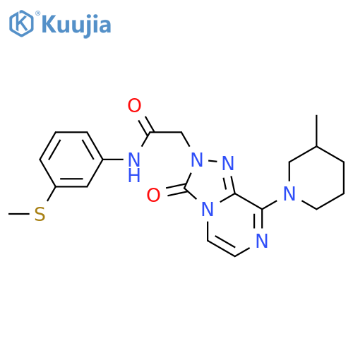 2-8-(3-methylpiperidin-1-yl)-3-oxo-2H,3H-1,2,4triazolo4,3-apyrazin-2-yl-N-3-(methylsulfanyl)phenylacetamide structure
