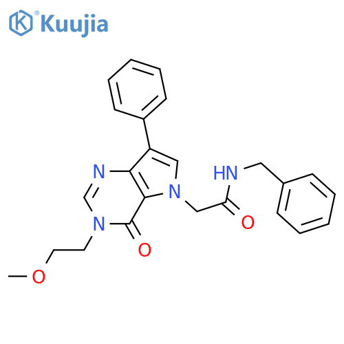 N-benzyl-2-[3-(2-methoxyethyl)-4-oxo-7-phenyl-3H,4H,5H-pyrrolo[3,2-d]pyrimidin-5-yl]acetamide structure
