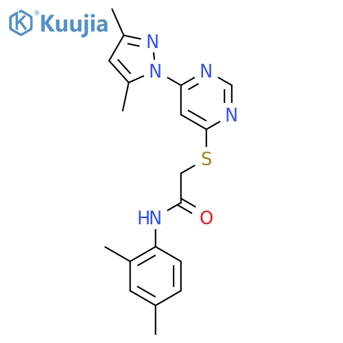 2-{6-(3,5-dimethyl-1H-pyrazol-1-yl)pyrimidin-4-ylsulfanyl}-N-(2,4-dimethylphenyl)acetamide structure