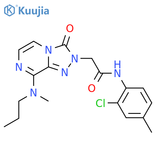 N-(2-chloro-4-methylphenyl)-2-{8-methyl(propyl)amino-3-oxo-2H,3H-1,2,4triazolo4,3-apyrazin-2-yl}acetamide structure